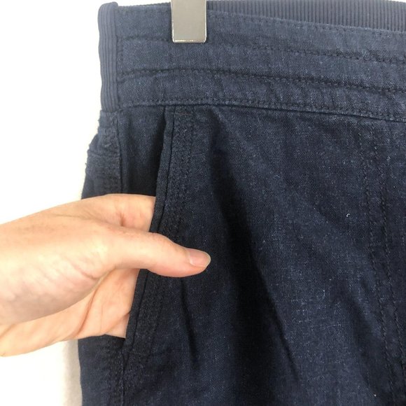 Keren Hart Blue Linen Blend Drawstring Pants Sz S - Picture 6 of 9